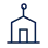 Silhouette of a person at a podium with a microphone on a blue background.