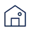 Illustration of a blue house with a clock on its roof and a small window.